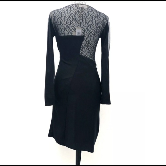 $448 MAXAZRIA Black  Back Long Sleeve Dress Size 2 - Picture 4 of 7